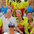 Le prince Albert II de Monaco et la princesse Charlène de Monaco lors du Water Bike Challenge, au profit de la Fondation princesse Charlene de Monaco au départ du Yacht Club de Monaco le 17 juin 2018. © Claudia Albuquerque/Bestimage