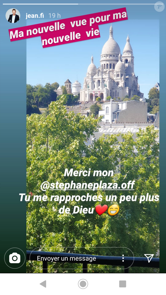 Jeanfi Janssens dévoilé la nouvelle vue de son nouvel appartement, le 27 juillet 2020, sur Instagram