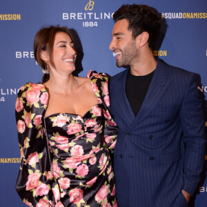 Valentin Léonard et sa compagne Rachel Legrain-Trapani (Miss France 2007) lors de la soirée de réouverture de la boutique "Breitling", située rue de la Paix. Paris, le 3 octobre 2019. © Rachid Bellak/Bestimage