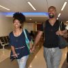 Sonequa Martin-Green et son mari Kenric Green - People à l'aéroport de Los Angeles le 4 septembre 2015.