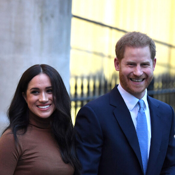 Le prince Harry, duc de Sussex, et Meghan Markle, duchesse de Sussex, en visite à la Canada House à Londres le 7 janvier 2020.