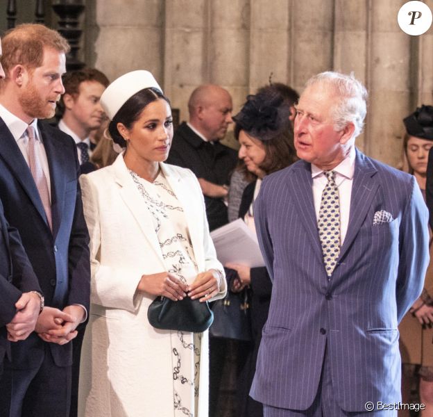 Catherine Kate Middleton, duchesse de Cambridge, le prince William, duc de Cambridge, le prince Harry, duc de Sussex, Meghan Markle, enceinte, duchesse de Sussex, le prince Charles, prince de Galles lors de la messe en l'honneur de la journée du Commonwealth à l'abbaye de Westminster à Londres le 11 mars 2019.  11th March 2019 London UK Britain's Queen Elizabeth is joined by Prince Charles, Camilla, Duchess of Cornwall, Prince William and Catherine, Duchess of Cambridge, Prince Harry and Meghan, Duchess of Sussex and Prince Andrew at the Commonwealth Service at Westminster Abbey in London, Monday, March 11, 2019. Commonwealth Day has a special significance this year, as 2019 marks the 70th anniversary of the modern Commonwealth - a global network of 53 countries and almost 2.4 billion people, a third of the world's population, of whom 60 percent are under 30 years old. Also acting is British Prime Minister Theresa May.11/03/2019 - Catherine (Kate) Middleton, duchesse de Cambridge
