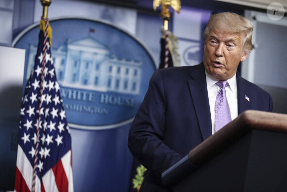Le président Donald Trump lors d'une conférence de presse à la Maison Blanche à Washington le 14 août 2020. © Imago / Panoramic / Bestimage