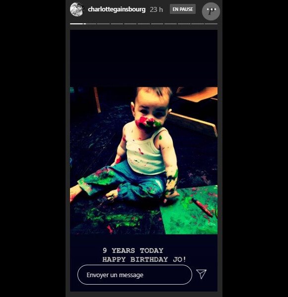 Charlotte Gainsbourg célèbre les 9 ans de sa fille Jo. Instagram. Le 16 juillet 2020.