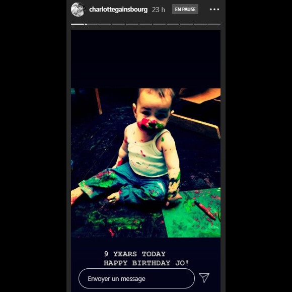 Charlotte Gainsbourg célèbre les 9 ans de sa fille Jo. Instagram. Le 16 juillet 2020.