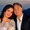 Roberto Alagna et sa femme Aleksandra Kurzak - Récital filmé dans les jardins du Château de la Chèvre d'Or à Eze Village pour une diffusion sur internet pour le Metropolitan Opera. © Bruno Bebert / Bestimage