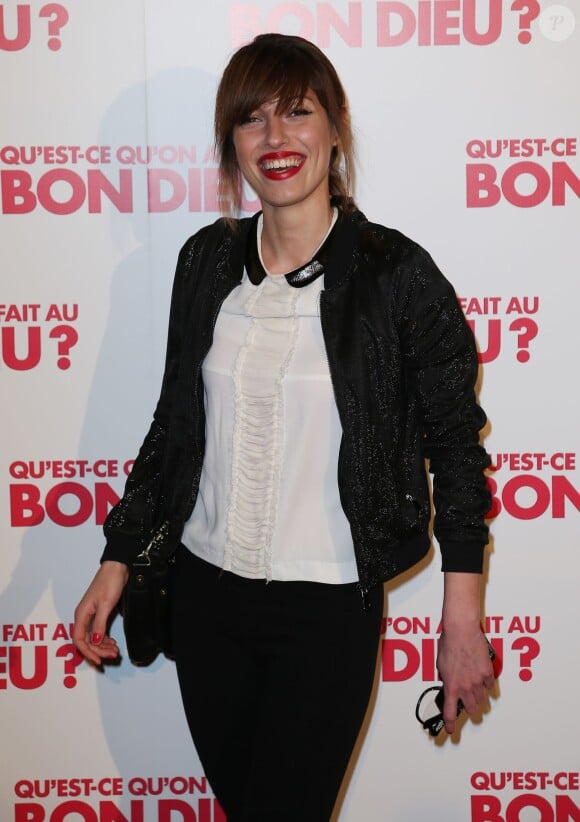 Jennifer Ayache lors de l'avant-première du film "Qu'est-ce qu'on a fait au Bon Dieu?" au Grand Rex à Paris, le 10 avril 2014.