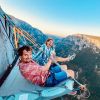 Laury Thilleman et son mari Juan Arbelaez, dans le vide aux Gorges du Verdon. Instagram, août 2020.