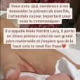 Laurie Cholewa a annoncé le 26 août 2020 le prénom de son fils, né quelques jours plus tôt. Sur Instagram, après la circoncision du bébé, les internautes ont été présentés au petit Niels Patrick Levy.