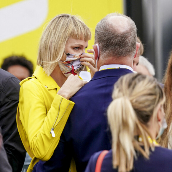 Albert de Monaco et son épouse la princesse Charlene au départ du Tour de France à Nice.