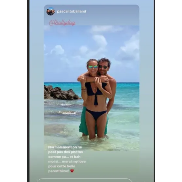 Laeticia Hallyday et Pascal Balland lors de leurs vacances à Saint-Barthélemy, août 2020.