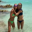 Laeticia Hallyday avec son amie Liliane Jossua lors de leurs vacances à Saint-Barthélemy. Août 2020.