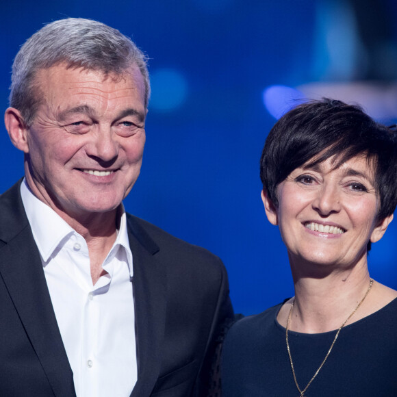 Exclusif - Laurence et Pierre Lemarchal (Parents de Grégory Lemarchal) - Emission hommage à "Grégory Lemarchal, 10 ans après l'histoire continue" au Zénith de Paris et retransmis en direct sur TF1 le 7 janvier 2017. © Cyril Moreau/Bestimage