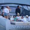 Exclusif - Beyoncé, Jay-Z et leurs trois enfants Blue Ivy, Sir et Rumi, font une sortie en mer sur un luxueux bateau avec Jack Dorsey, le PDG de Twitter, dans les Hamptons, le 24 août 2020.