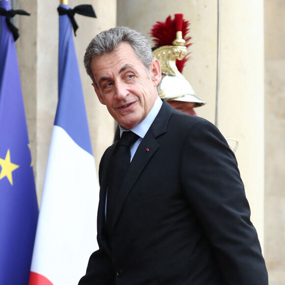 L'ancien Président de la République française Nicolas Sarkozy - Le président de la République française reçoit les chefs d'Etat et de Gouvernement étrangers ayant fait le déplacement en France pour rendre hommage au Président Jacques Chirac au Palais de l'Elysée Paris, France (automne 2019). © Cyril Moreau/Bestimage