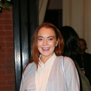 Lindsay Lohan à la sortie de l'hôtel "The Mercer" à New York, le 24 octobre 2019.