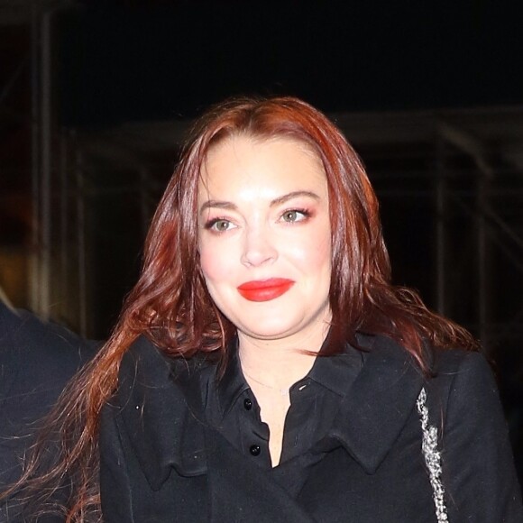Lindsay Lohan à son arrivée dans les studios de l'émission "Watch What Happens Live" à New York. Le 9 janvier 2019