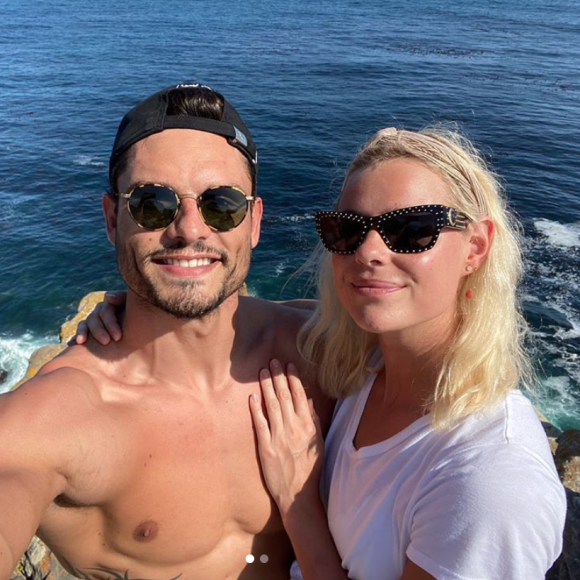 Florent Manaudou et sa petite amie Pernille Blume. Août 2020.