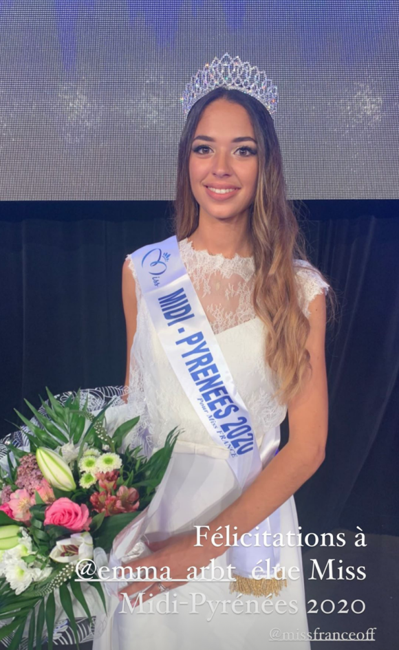 Emma Arrebot-Natou a été élue Miss Midi-Pyrénées 2020. Le 11 septembre 2020.