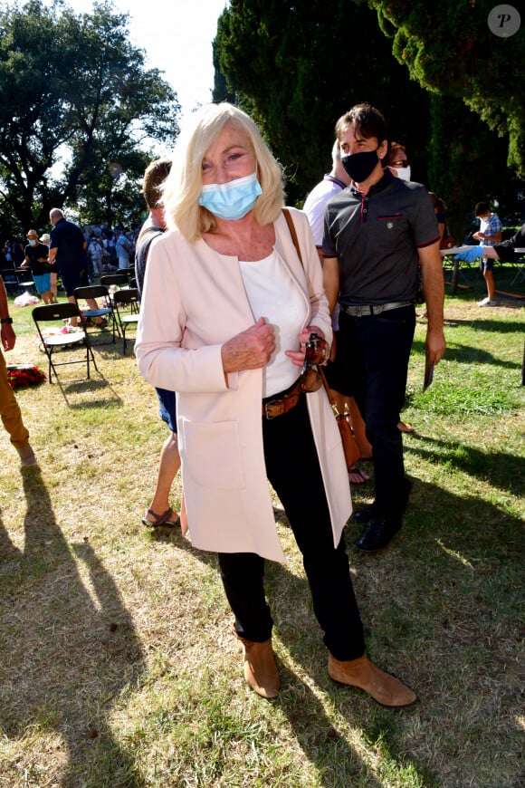 Michèle Torr. Obsèques d'Annie Cordy sur la Butte Saint-Cassien à Cannes le 12 septembre 2020. Bruno Bebert / Bestimage