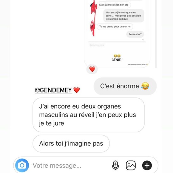 iris Mittenaere révèle être menacée sur les réseaux sociaux et dévoile des captures d'écrans d'abonnés.