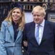 Le Premier ministre britannique Boris Johnson et sa compagne Carrie Symonds (enceinte) - La famille royale d'Angleterre à la sortie de la cérémonie du Commonwealth en l'abbaye de Westminster à Londres
