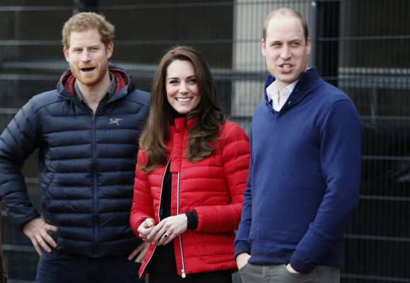 Le prince William, duc de Cambridge, Catherine Kate Middleton, duchesse de Cambridge et le prince Harry participent au "2017 Money London Marathon Training Day" au parc olympique Reine Elizabeth à Londres, 2017
