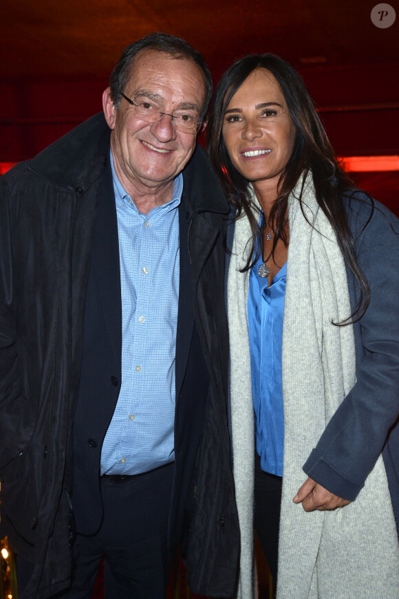 Exclusif - Jean-Pierre Pernaut et sa femme Nathalie Marquay - Les célébrités assistent au One Woman Show de l'humoriste E.Poux "Le syndrome du Playmobil" au Casino de Paris, France, le 15 avril 2019. © Giancarlo Gorassini/Bestimage