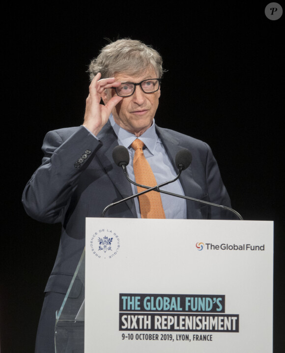Bill Gates lors de la 6ème conférence de reconstitution des ressources du Fonds mondial de lutte contre le Sida, la TB et la Malaria à Lyon le 10 octobre 2019. © Sandrine Thesillat / Panoramic / Bestimage 