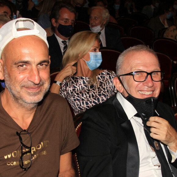 Tanel Bedrossiantz, Jean-Paul Gaultier - Soirée exceptionnelle en l'honneur de Pierre Cardin à l'occasion des 70 ans de sa maison de couture et projection du film documentaire "House of Cardin" suivi d'un cocktail au théâtre du Châtelet à Paris, le 21 septembre 2020. © Philippe Baldini/Bestimage