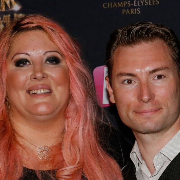 Loana et son compagnon Frédéric Cauvin - Photocall "Top Model Belgium 2015" au Lido à Paris. Le 10 mai 2015