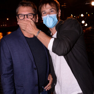 Exclusif - Matthias N'Guyen Van Khache, Gaspard Ulliel (masqué) - Soirée d'inauguration de la marina de l'hôtel OFF Paris Seine par Geoffrey Gervais à Paris le 21 septembre 2020. © RACHID BELLAK / BESTIMAGE