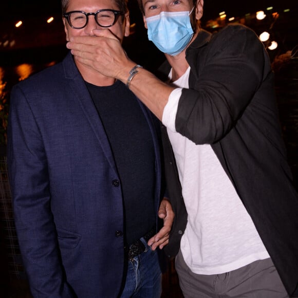 Exclusif - Matthias N'Guyen Van Khache, Gaspard Ulliel (masqué) - Soirée d'inauguration de la marina de l'hôtel OFF Paris Seine par Geoffrey Gervais à Paris. © RACHID BELLAK / BESTIMAGE