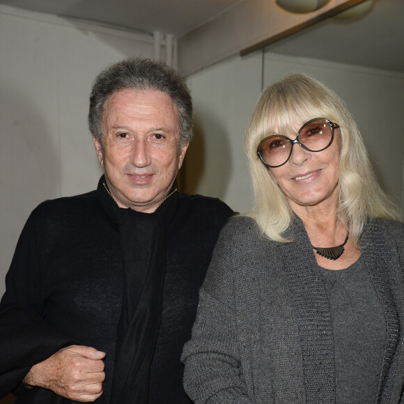 Exclusif - Michel Drucker avec son épouse Dany Saval - People backstage lors du concert de Vincent Niclo au Théâtre du Chatelet à Paris le 24 mai 2014.