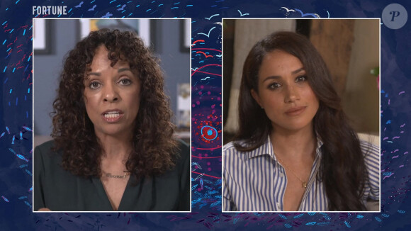 Meghan Markle, duchesse de Sussex en pleine interview pour TIME 100 television ABC, le 29 septembre 2020