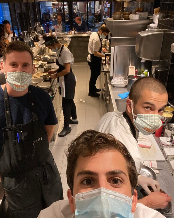 Victor mercier de "Top Chef 2018" et son équipe de Fief, photo Instagram du 5 octobre 2020