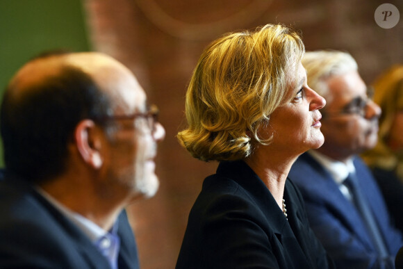 Delphine de Saxe-Cobourg-Gotha, reconnue officiellement comme la fille légitime du roi Albert II de Belgique après sept ans de procédure, donne une conférence de presse à Bruxelles. Le 5 octobre 2020.