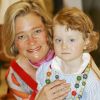 Delphine Boël avec sa fille Josephine en 2006 à une exposition à Ostende, en Belgique. © Peter Maenhoudt/Reporters/ABACAPRESS.COM