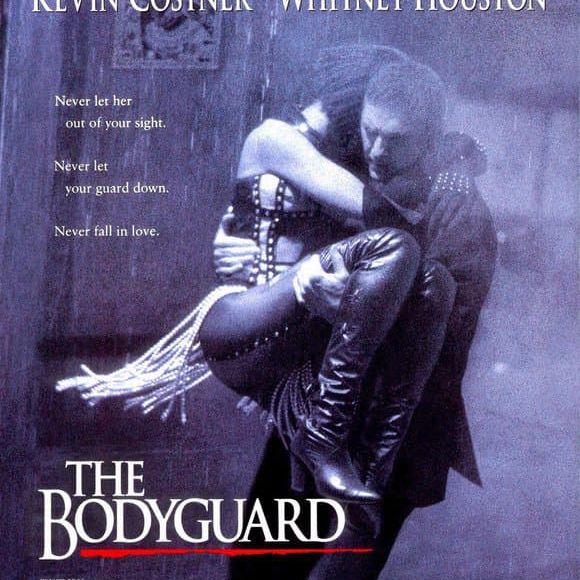 Archives - Whitney Houston et Kevin Costner dans le film "Bodyguard". 1992.