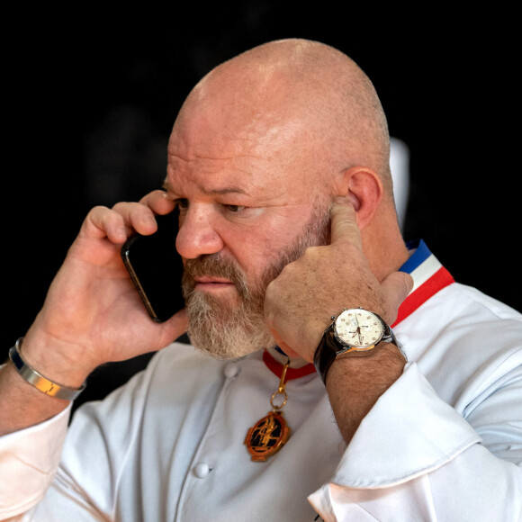 Philippe Etchebest préside le salon français de la restauration "Expotel" à Bordeaux. Il dirige aussi la journée des chefs et sa compétion regroupant 22 Etoiles sur l'évènement, le 25 Novembre 2019. © Patrick Bernard/ Bestimage