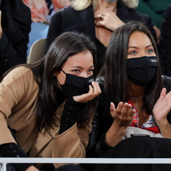 Vaimalama Chaves, Miss France 2019, assistent à la finale simple homme des internationaux de tennis de Roland Garros, opposant Rafael Nadal à Novak Djokovic. Paris, le 11 octobre 2020. © Dominique Jacovides / Bestimage