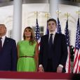 Mike Pence, Barron Trump et la First lady Melania Trump - Donald Trump lors de l'investiture pour le parti républicain à Washington en présence de sa famille le 27 Août 2020 © Imago / Panoramic / Bestimage
