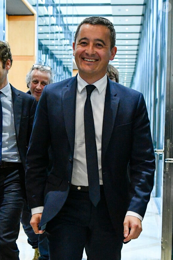 Gérald Darmanin, ministre de l'Action et des Comptes Publics tient une conférence de presse sur la mise en place du prélèvement à la source de l'impôt sur le revenu au ministère de l'Action et des Comptes publics à Paris, France, le 3 janvier 2019. © Pierre Perusseau/Bestimage