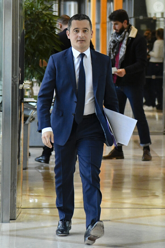 Gérald Darmanin, ministre de l'Action et des Comptes Publics tient une conférence de presse sur la mise en place du prélèvement à la source de l'impôt sur le revenu au ministère de l'Action et des Comptes publics à Paris, France, le 3 janvier 2019. © Pierre Perusseau/Bestimage 