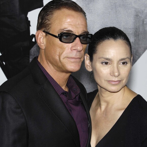 Jean-Claude Van Damme et Gladys Portugues à la première de Expendables 2 à Los Angeles en 2012