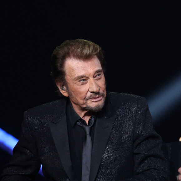 Exclusif - Eddy Mitchell et Johnny Hallyday - Enregistrement de l'émission Spécial Johnny Hallyday, "Johnny, la soirée événement", qui sera diffusée sur TF1 en prime-time le 20 décembre 2014
