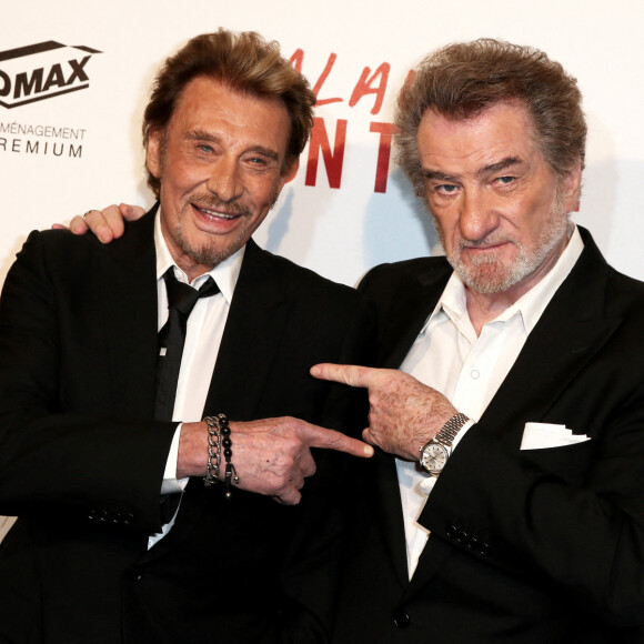 Johnny Hallyday et Eddy Mitchell - Avant-première de 'Salaud on t'aime' à l'UGC Normandie sur les Champs-Elysées à Paris