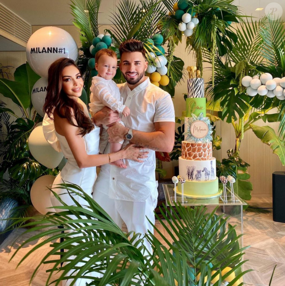 Nabilla et Thomas Vergara avec leur fils Milann (1 an) sur Instagram