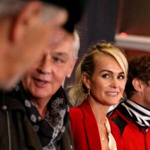 Fabrice Le Ruyet (Billy), Laeticia Hallyday, Dimitri Coste - Projection au Grand Rex à Paris des documentaires "Johnny USA" et "A nos promesses" à l'occasion de la Journée Spéciale Johnny, son rêve américain. Le 21 octobre 2020 © Jacovides-Moreau / Bestimage