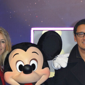 Dany Brillant avec sa femme Nathalie et leur fils - Prolongation du 20eme anniversaire de Disneyland Paris, le 23 mars 2013. 